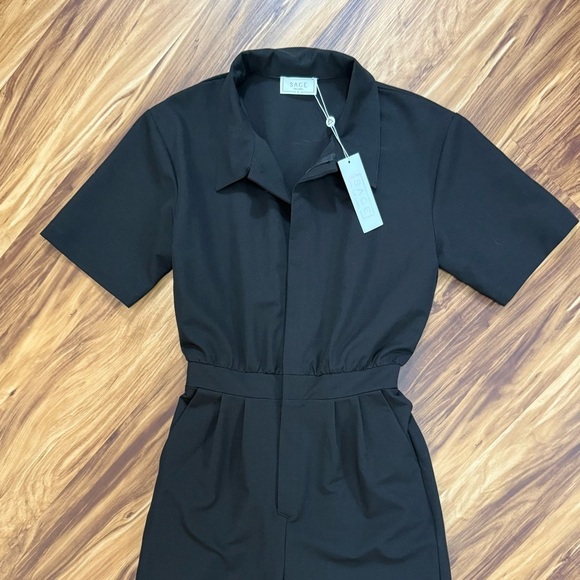 Sage The Label Black Utility-Inspired Zip-up Jumpsuit - Picture 3 of 6